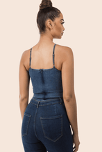 Load image into Gallery viewer, Bust It Denim Bodysuit - OverDressed Much! Top
