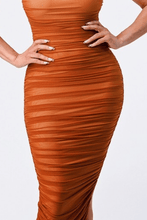 Load image into Gallery viewer, Did You Mesh Me Midi Dress -Mocha

